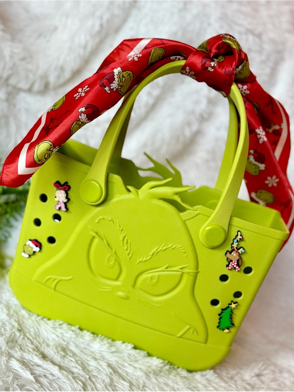 Grinch Tote Bag ALL INCLUDED ACCESSORIES 💚